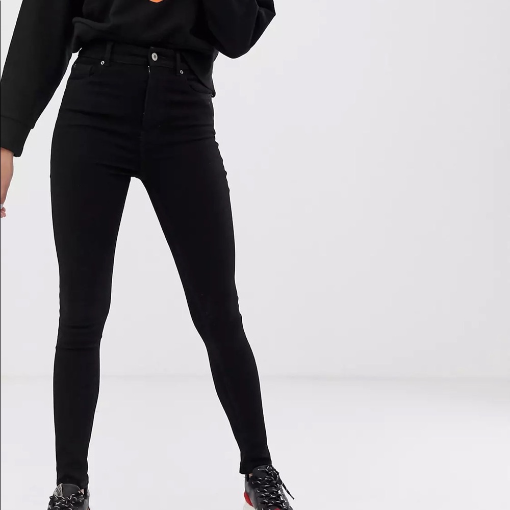 Pull & Bear Black High Rise Skinny Jeans
